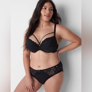 Cacique Lace Boost Plunge Black Bra